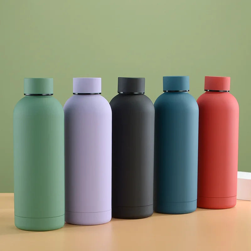 Amazons 304 Stainless Steel  Thermo Large Capacity American Small Mouth Rubber Painting Sports Water Bottle