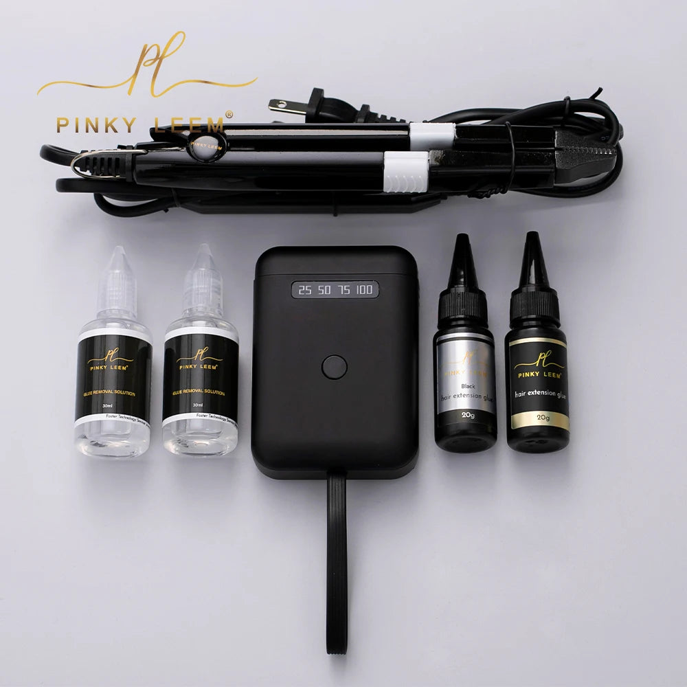 Pinky Leem 2024 Hot Selling Hair Extension Machine Kit Latest Hair Extension Lamp With Glue Set