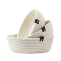 Wholesale White and Grey Cotton Rope Decorative Woven Storage Basket