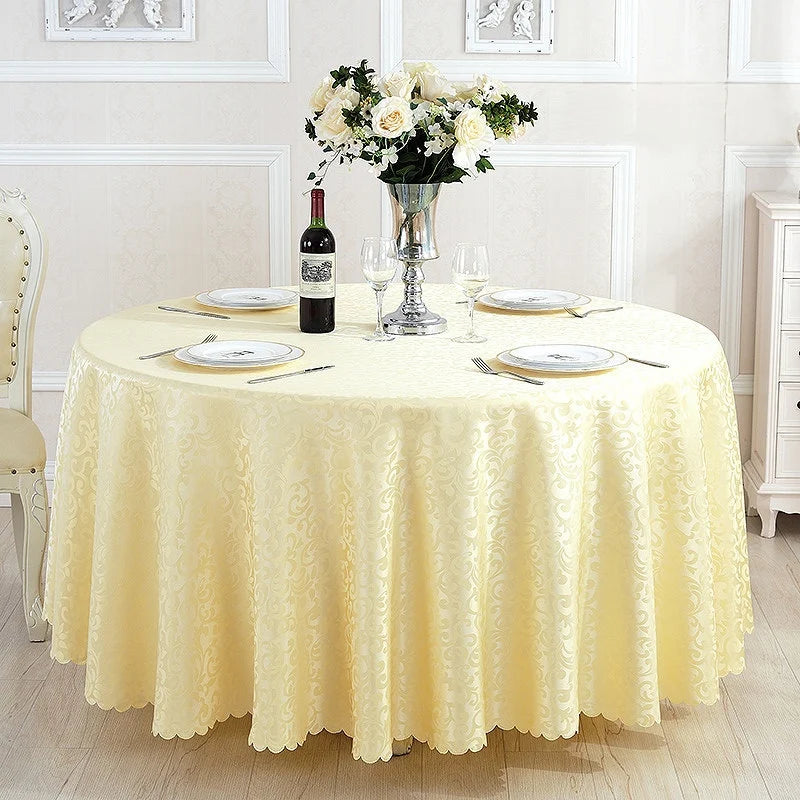 Wholesale White Round 100% Polyester Tablecloths for Wedding Party Polyester Tablecloth