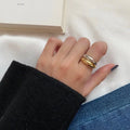 Minimalist Opening Chunky Open Ring 925 Sterling Silver Women Rings Adjustable Size