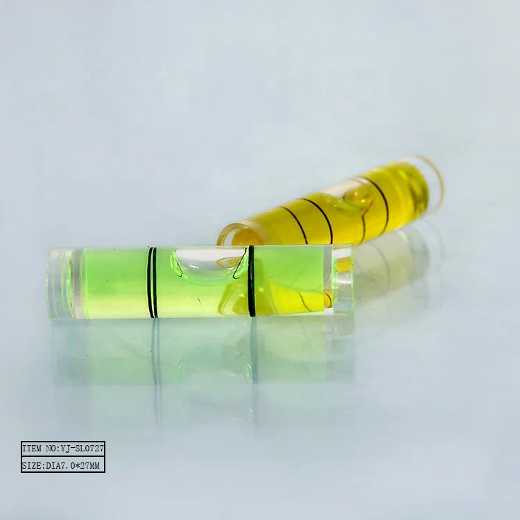 YJSL0727 Slim Mini Spirit Level Bubble Vial Cylindrical Acrylic Transparent Industrial Grade Precision 30'6