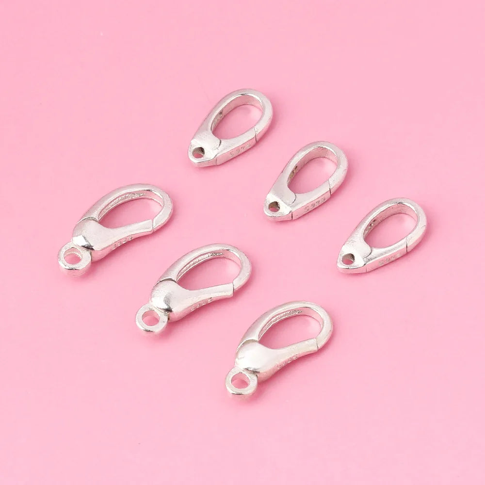 Wholesale Elephant Lobster Clasp 925 Sterling Silver Oval Clasp for Jewelry Making Finding
