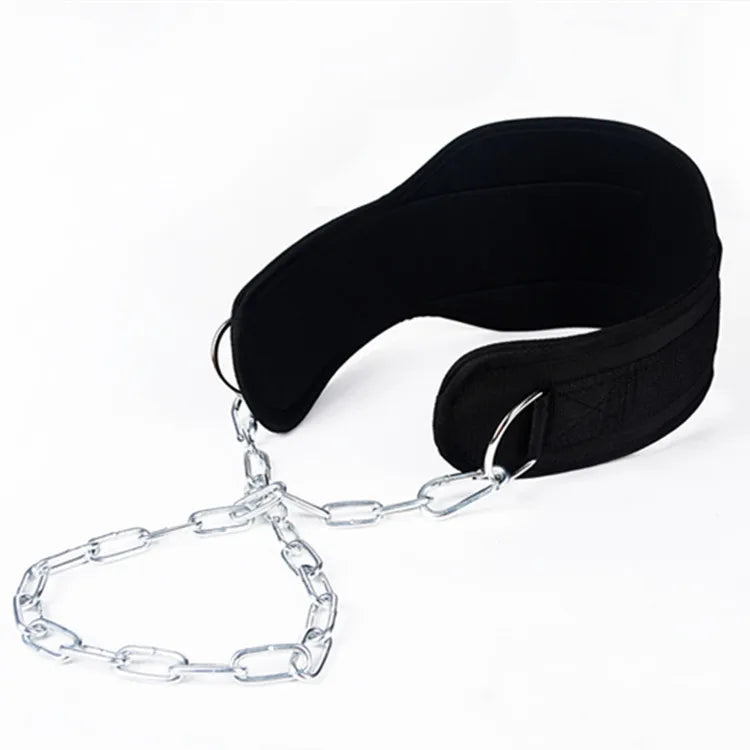 Fitness Weight-bearing Belt Pull-up Strength Training Resistance with Iron Chain Belt Gym Barbell Weightlifting Dip Belt