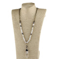 Fashion Wholesale Jewelry Accessory Link Chain Natural Stone Hematite Necklace Dorp Quartz Pendant Necklaces