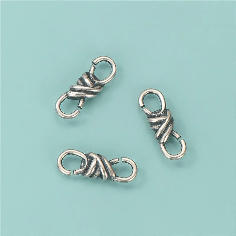 Thai Silver Retro Wire Connectors Accessories 925 Sterling Silver Infinity Clasps for Jewelry Findng