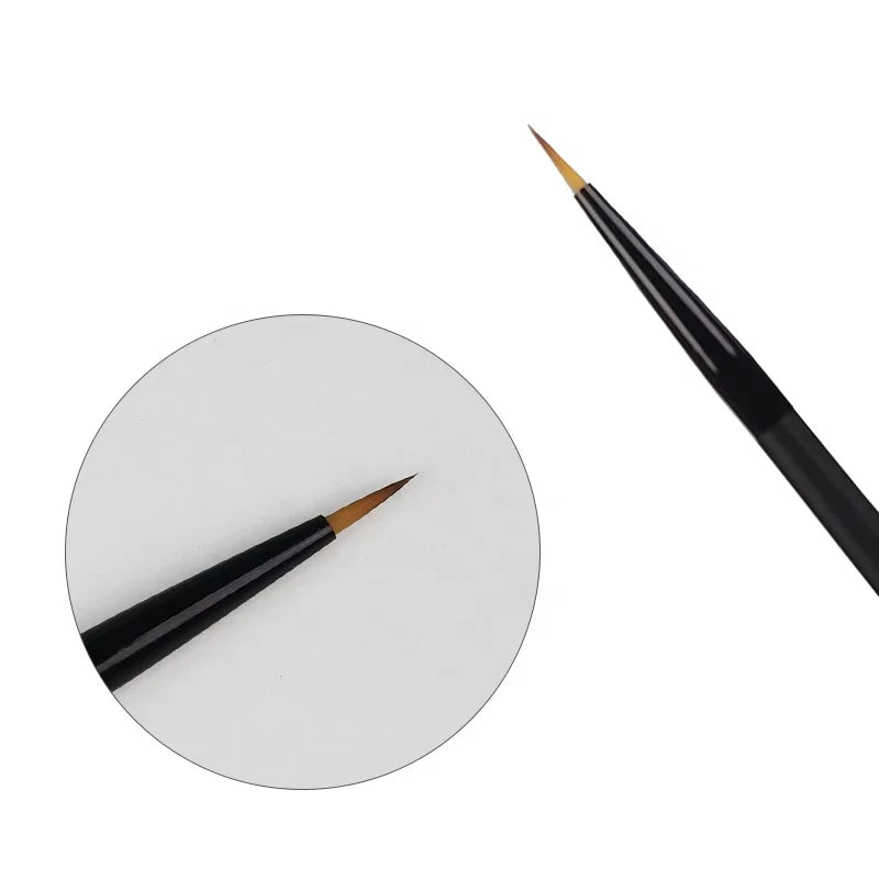BW2-04 Nail Brush Manufactory Black Acrylic Nylon PET Hair 3D Carving  Liner Brush Nail Art Brush Set Custom Logo Nail