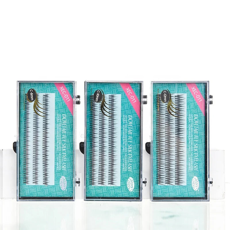 Wholesale 10D Natural Pre Made Fans C Curl 0.07mm Diy Cluster Silk Eyelash Extension