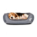 In-Stock Customizable Pet Sofa Candy Color Paw Printed Anti-Slip Soft Warm Cat Dog Bed Solid Fiber Heated Pet Bed