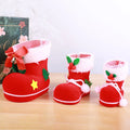 AYOYO Christmas Decorative Hanging Candy Boots Creative Gift Boots Christmas Flocking Candy Bags Christmas Ornaments