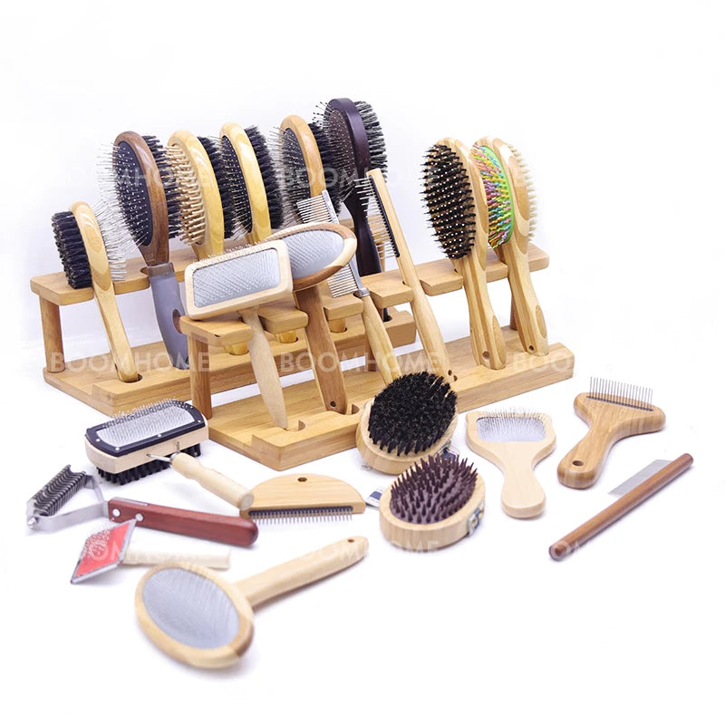 Cat Comb Bamboo Dog Brush Flea Combs Pet Grooming Brushes Deshedding Tool Pet Shower Brushing Slicker