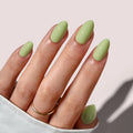 BTArtbox Plain Solid Color Summer Press on Nails Set With Glue Wholesale Short Almond Green Soft Gel False Fake Nails Press on