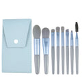 8pcs Mini Fan Brush Set Natural Synthetic Hair Eyeshadow Blusher with Wood Handle for Concealer Eyebrow Pencil Face Makeup