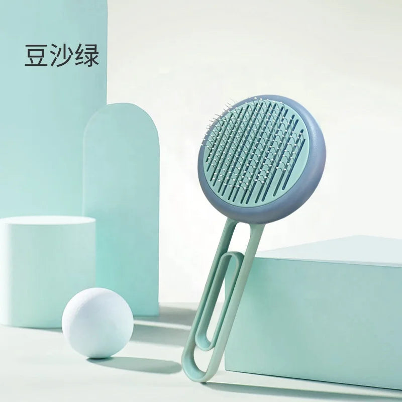 Pet Product Portable Automatic Cat Hair Removal Comb Self Cleaning Needle Comb Pet Cat Brush
