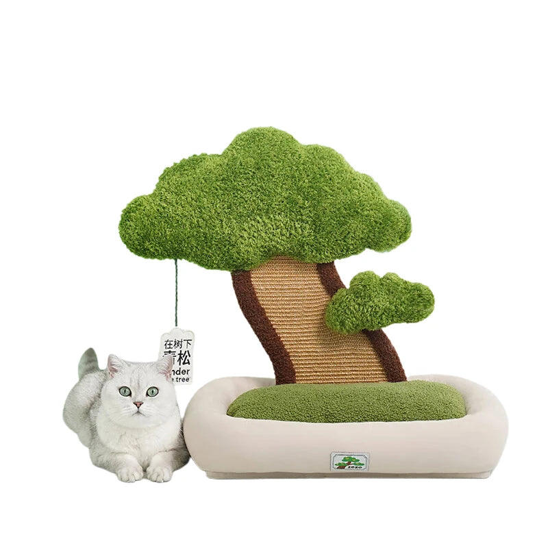 Large Cat Bed With Scratching Post Minimalist Style Design of Cat Tree With Cozy Pet Cat Cushion Bed