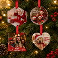 PYD Life Free Shipping US Warehouse 3 Inch Christmas Glass Ornaments with Red Ribbon Personalized Popular for Sublimation