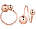 Wholesale Fashion S925 Sterling Silver Stud Earrings for Women Rose Gold Plated Round Ball Screw for Parties and Gifts