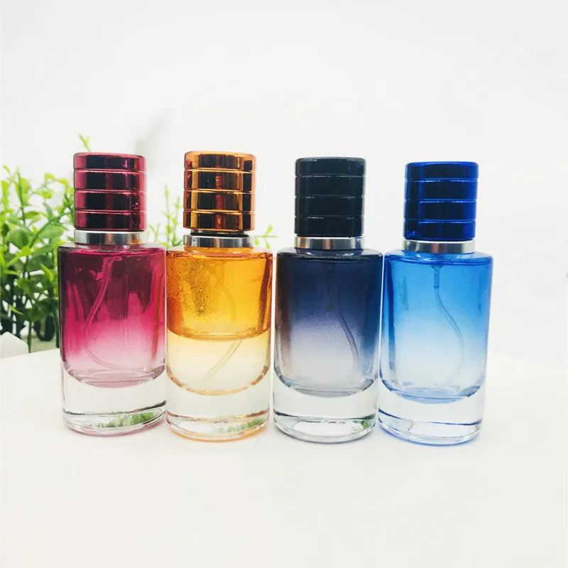 Ready to Ship Round Empty Clear Fragrance Glass Perfume Bottle 30ml Perfume Spray Glass Bottles with Cap for Cosmetic Packaging