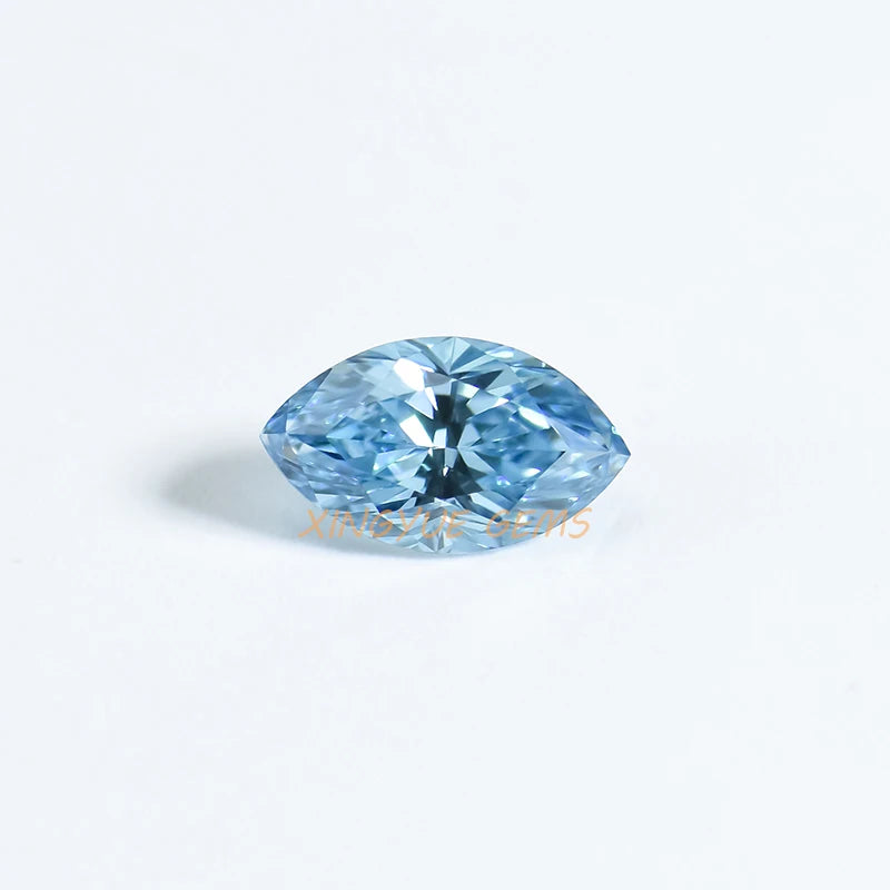 Xingyue Lab Grown Semiprecious Stones IGI Certification Marquise Brilliant Cut Intense Greenish Blue  VS1 Clarity CVD Diamond