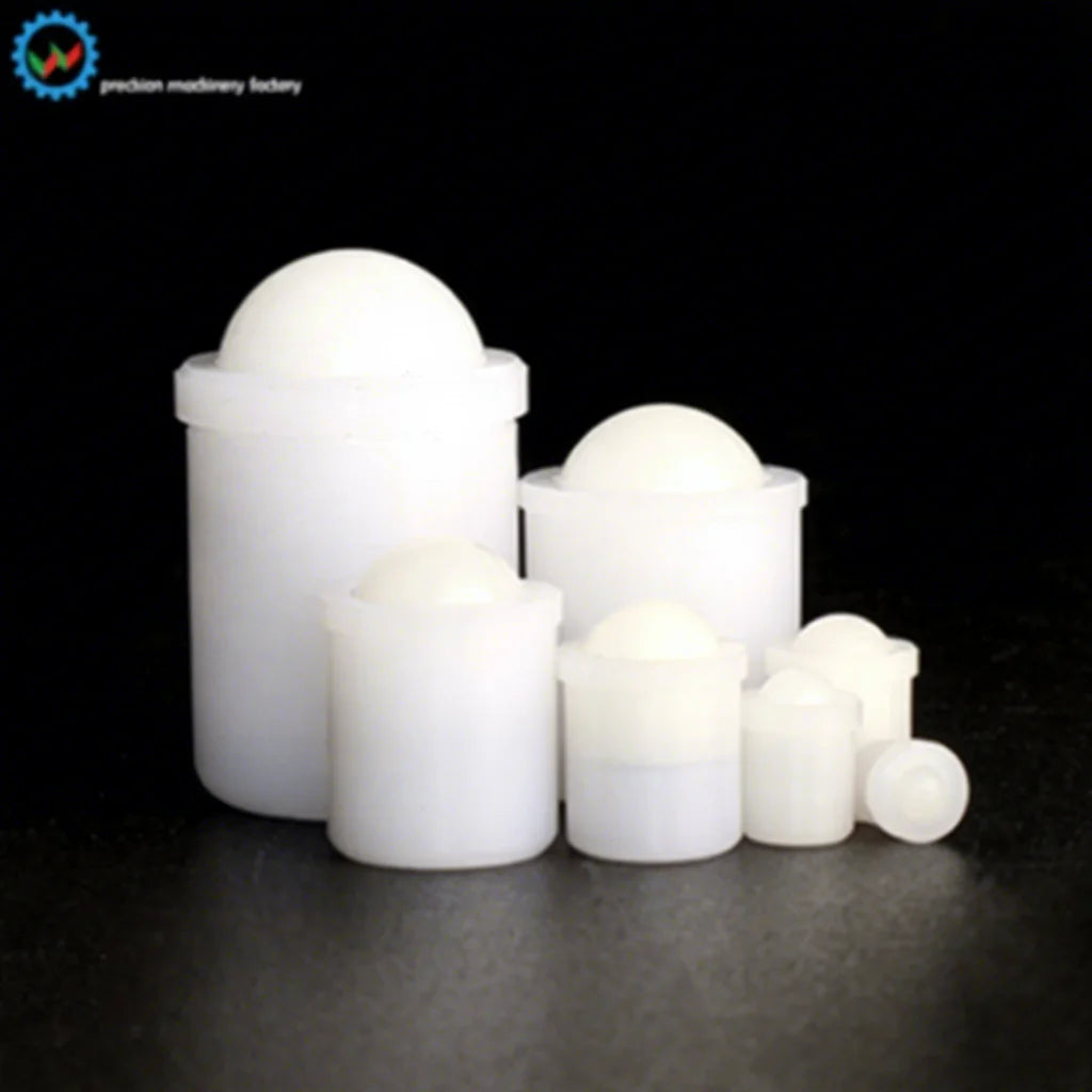 Large In-Stock White POM Smooth Body Press Fit Spring Loaded Ball Plunger with Flange Fasteners Carton VEICH VCN410-PP