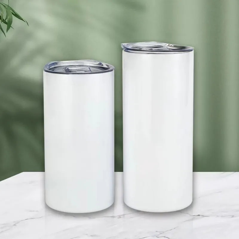30oz White Straight Cup Sublimation Blank Stainless Steel Cup With Straw Sublimation for Cups