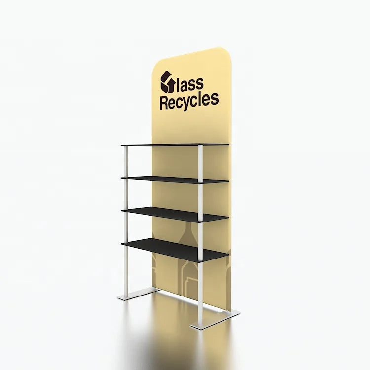 Aluminum Tube Frame Tension Fabric Portable Easy Install Trade Show Promotion Shelf Display Stand
