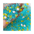 500g/Lot Blue Ocean Polymer Clay Slices Easter Themed Yellow Duck Eggs With Rhinestones Mix for Holiday Party Decor