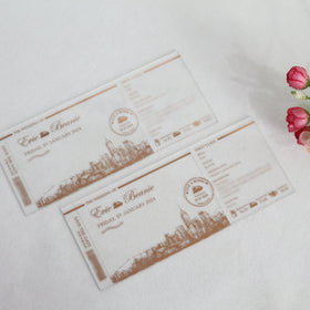Customizable Rose Gold Foil Save the Date Cards DIY Rectangle Shape Clear Acrylic Wedding Invitations Handmade Paper Design