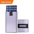 Wholesale Slim Aluminum RFID Anti Skimming Card Holder Credit Card Sleeve Wallet with Money Clip Protective Lining Metal