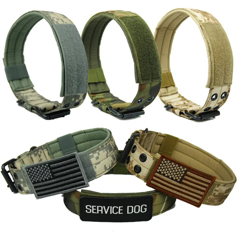 Wholesale Luxury Nylon Solid Pattern Adjustable Ribbon Decorated Multifunctional Tactical Outdoor Dog Training Collar