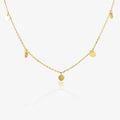 Women Daily Jewelry Dainty Gold Round Disc Layering Charm Choker Necklace in 925 Sterling Silver