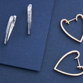 H&F Original 18K Solid Gold Handmade Diamond Hoop Earrings Large Heart Shape Design for Women Fashionable Fashion Accessory