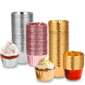 Customizable Size 50PCS Mini Cake Baking Cups Disposable Aluminum Foil Paper Liners for Party Tableware & Decorations