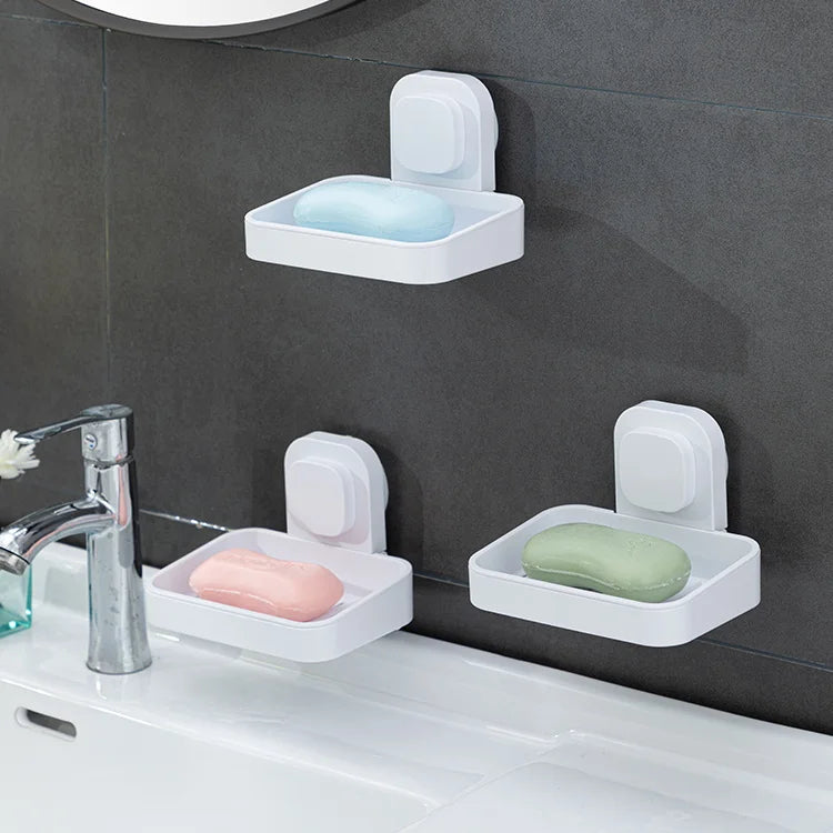 Modern Drain Bathroom Accessories Soap Dish Holder Waterproof Tray Bathroom Shower Shampoo and Hanging Soap Wall Holder Box