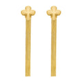 Vintage Long Chain Tassel Earrings 18K Gold Plated With Diamond Pendant Fashion Jewelry for Girls' Parties