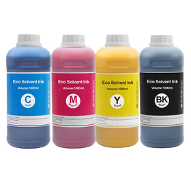 1000ML 1L CMYK 4 Color Outdoor Eco-Solvent Ecosovlent Eco Solvent Ink for Epson DX5 DX7 XP600 TX800 Inkjet Printer Print Head