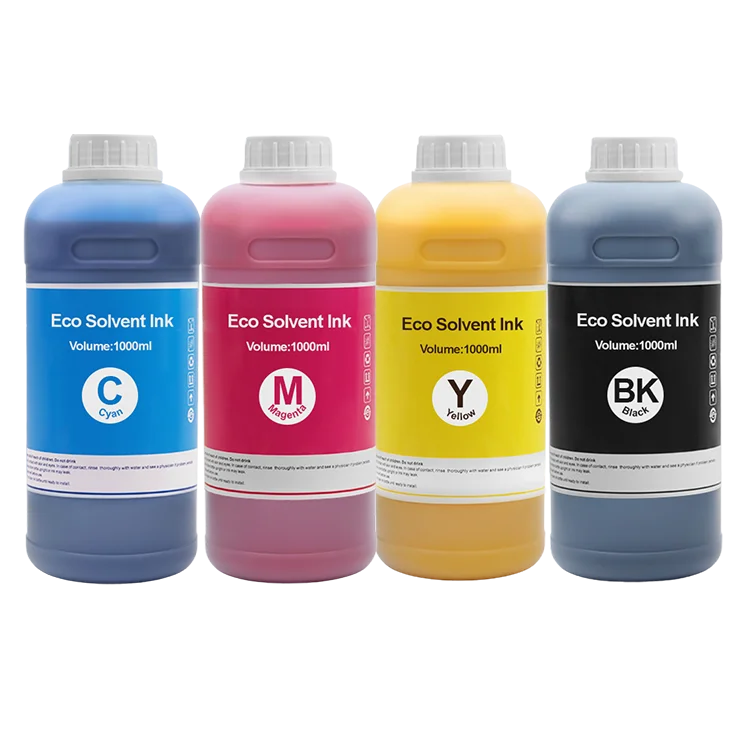 1000ML 1L CMYK 4 Color Outdoor Eco-Solvent Ecosovlent Eco Solvent Ink for Epson DX5 DX7 XP600 TX800 Inkjet Printer Print Head
