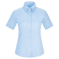 Men Women Elegant Stripes Shirt Short Sleeve Easy Care Oxford Shirt