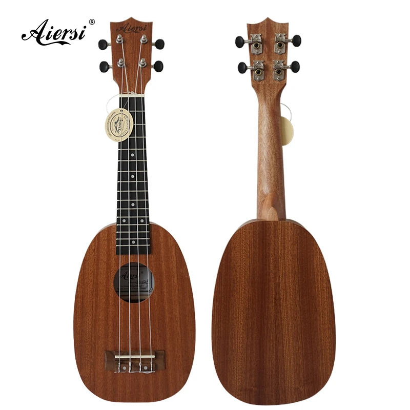 Cheap Price Aiersi Brand China Factory Wholesale Musical Instrument Pineapple Soprano 21 Inch Wood Ukulele Ready to Ship ODM OEM