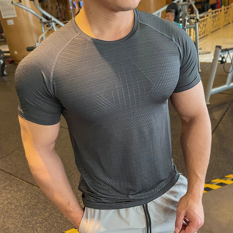 Fashion Street Wear Round Neck Men T-shirt Wholesale Fitness Apparel Casual Workout Gym Sport Shirts