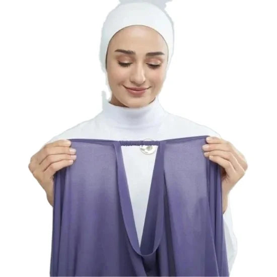 New Premium Heavy Chiffon Hijab with Elastic Band Ready to Wear Instant Scarf for Muslim Women for Spring