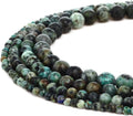 Wholesale Natural African Turquoise Smooth Gemstone Round Loose Beads for DIY Jewelry Making MegaBDM
