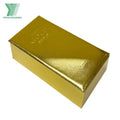 Custom Size Paper Shiny Fake Gold Bar Wedding Sweet Candy Chocolate Gift Box Golden Brick Treasure Box for Casino Birthday Party