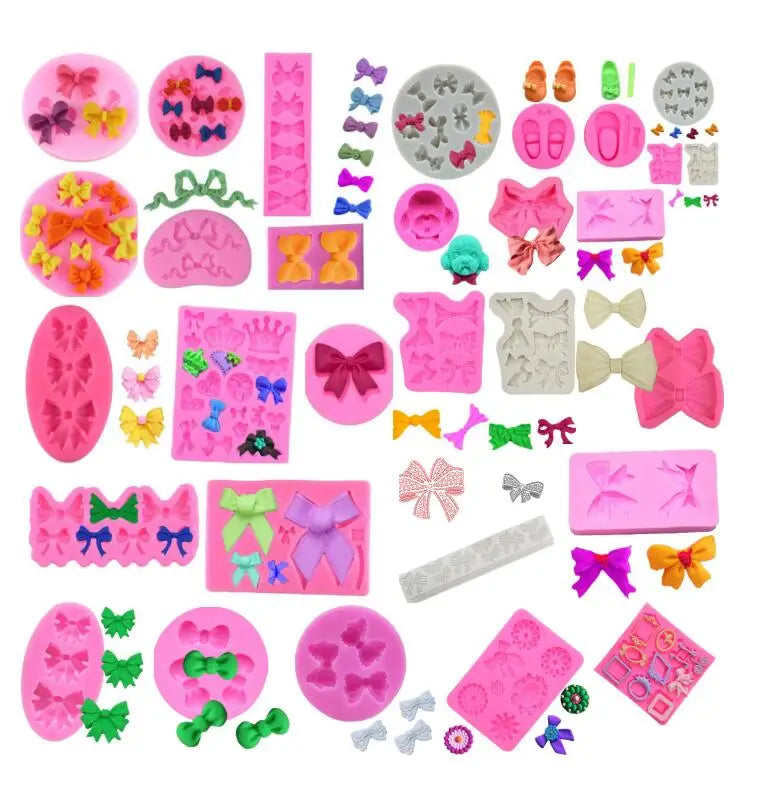 HY Various Sizes Bowknot Silicone Fondant Mold for Cake Decorating