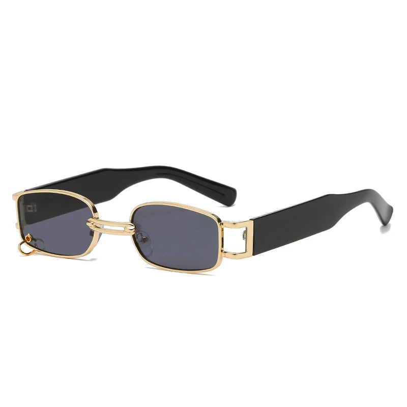 2024 Retro Metal Circle Steampunk Sunglasses for Women and Men New Fashion Small Square Gold Frame Shades