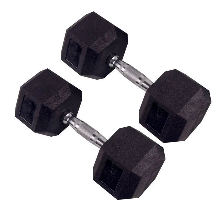 Rubber Round Dumbbell Exercise 5KG 7.5KG 10KG Dumbbells Home Gym Hex Dumbbell Set