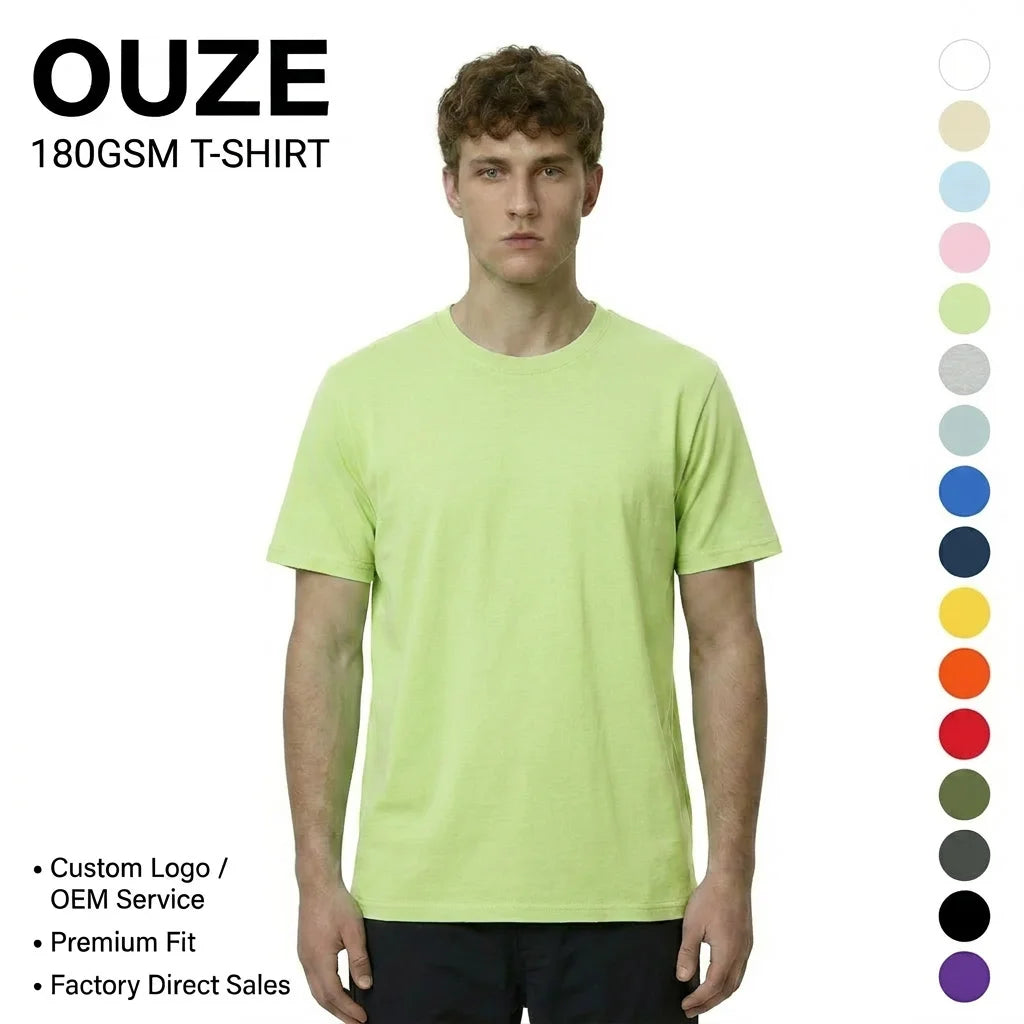 180gsm Men T-shirt Casual Custom logo Raglan Sleeve Crewneck Cotton Blank Tee Summer European Size t Shirt for Men