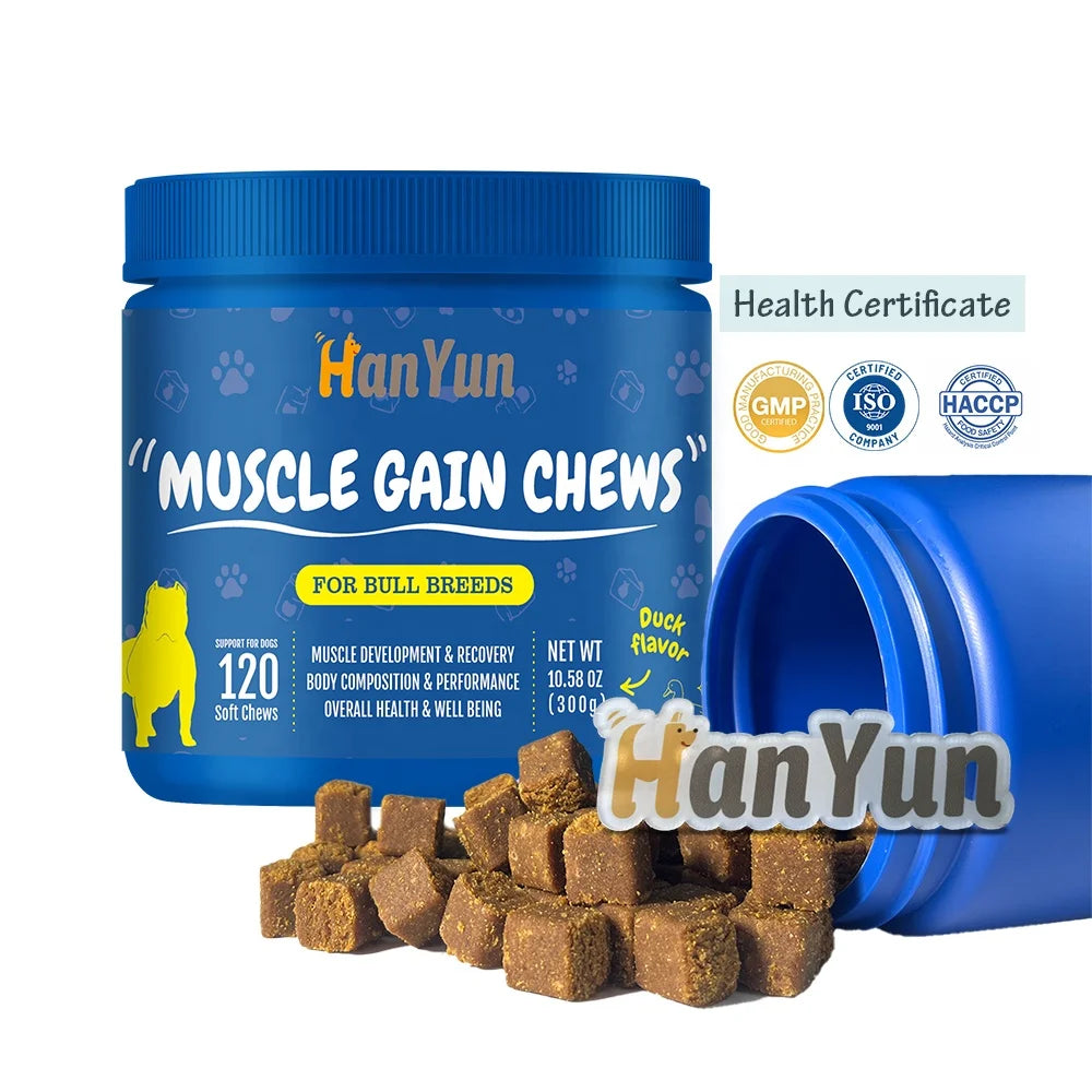 Oem & Odm Health Natural High Protein Dog for Muscle Gain Helps Promote Healthy Weight Gain Muscle Builder Soft Chews