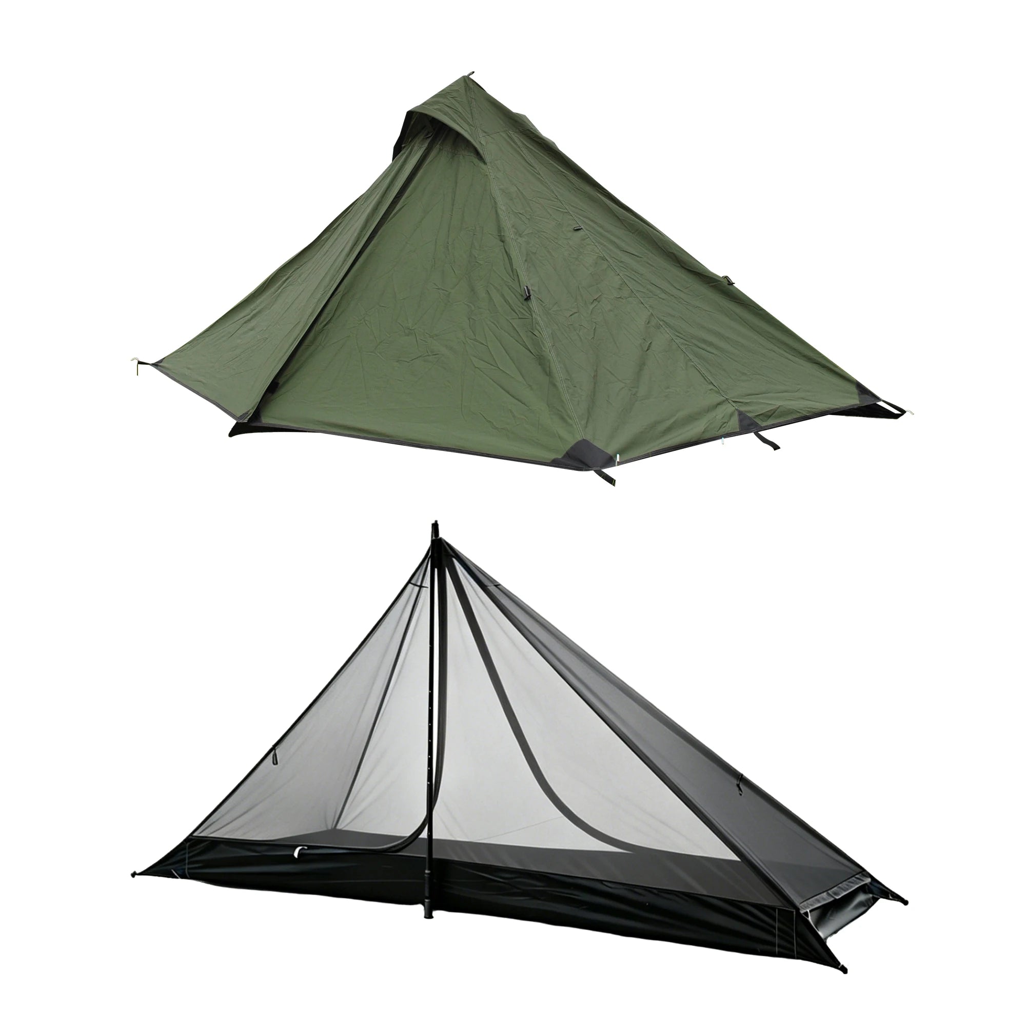 2 Person Ultralight Trekking Pole Tent Durable Outdoor Pyramid Camping Tent Mountaineering