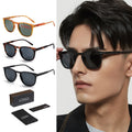 Luxury Designer Retro square UV 400 POLARIZED Sunglasses Trendy HD Grey Sun Glasses Lens Custom logo and Packing for Women Men